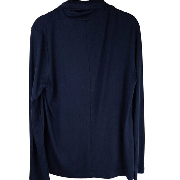 Banana Republic‎ Navy Long Sleeve Turtleneck Women Large Viscose Sz L - Picture 6 of 6